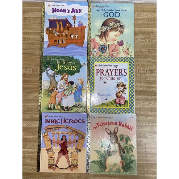 Lot 6 Little Golden Books Jesus Prayers God Noah Bible Velveteen Rabbit Books - Picture 1 of 7